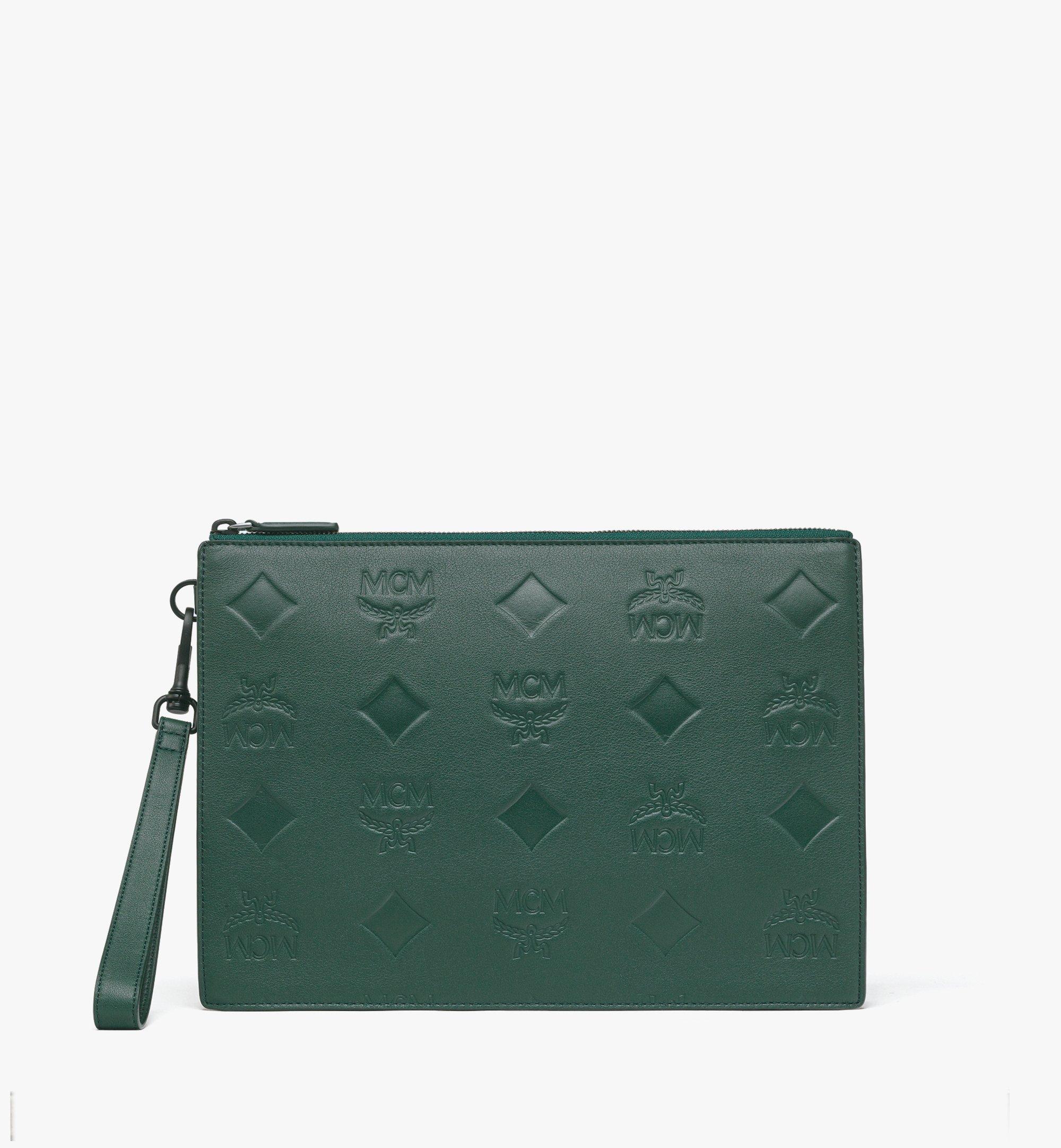 Monogram best sale leather pouch